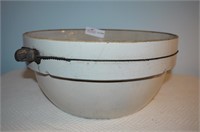 Stoneware Mixing Bowl with Wire Bracing 14"D (some
