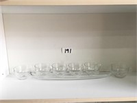 SET of 6 Glass Tea Cups and Glass Holder
