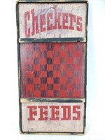 Vintage wood checkers board