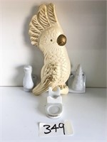 Set Of Ceramic Wall Art White COCKATO and Swan