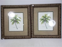 Pair of palm tree framed art