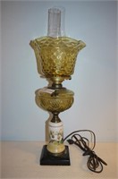 Lamp with Amber Shade and Font on Bristol and