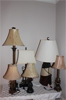 Lot of 6 non matching lamps