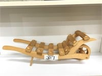 Large Wooden Reclining Chair Sled