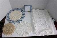 Large lot of lace coasters