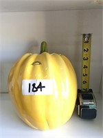 Large Yellow Ceramic Over and Back Pumpkin