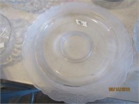 Large Chip & Dip Tray - Clear w/Frosted Edge