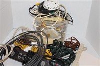 Large lot of wires & extension cords
