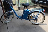 Blue Cozy Motorized Bicycle