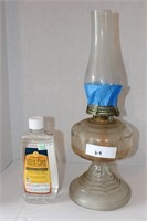 Glass hurricane lantern & lamp oil