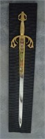 23.25" COLLECTIBLE SWORD MOUNTED ON WALL PLAQUE