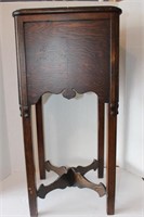 Antique Tiger Oak wood smoker's cabinet