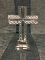 9" tall Czech Lead Crystal Cross