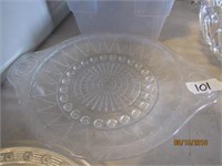 Clear Pressed Glass Tray