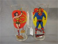 1976 Superman & Wonder Woman Collector Glasses