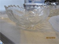 Floral Pressed Glass Bowl 8"