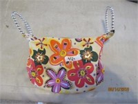 Embroidered Beaded Handbag Wristlet