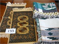 2 Small Rugs & Large Throw