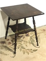 Antique Square Oak Lamp Table