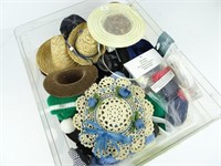 Plastic Box with Lid full of Doll Hats