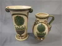 Large Ceramic Vase & Pitcher