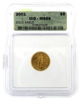 2001 MS69 American Eagle $5 Gold Piece