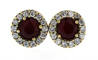 Gorgeous 2.50 ct Ruby Solitaire Earrings