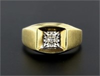 10kt Gold Men's Diamond Solitaire Ring