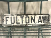 Vintage Fulton Avenue Street Sign