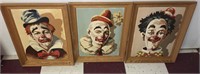 3 Clown framed prints
