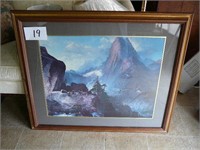 34" x 40" Large Framed Mountain Print