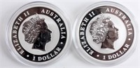 Coin 2 Australian Silver $1 Coins 2 Total Oz.