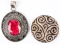 Jewelry Sterling Silver Pendant and Brooch
