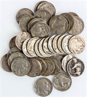 Coin 1938-D Buffalo Nickel Roll 40 Coins