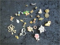 Vintage Brooches, Some Rhinestone, Butterflies,