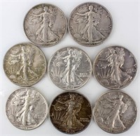 Coin S Mint  Walking Liberty Half Dollars 8 Pcs