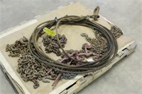 Assorted Chains, Approx 50FT Cable & Load Binders