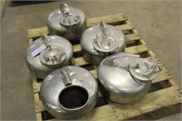 (5) Stainless Steel Milker Buckets & Assorted Part