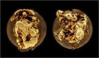 A PAIR OF VINTAGE 18K GOLD NUGGET CUFF LINKS