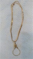 14K Yellow Gold Necklace w Flower Pendant