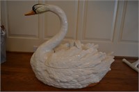 Large Porcelain Swan Box 22" Long