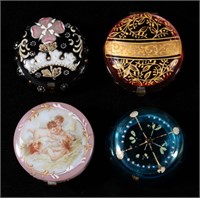 A COLLECTION OF VICTORIAN ART GLASS TRINKET BOXES