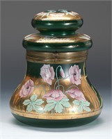 AN AUSTRIAN ENAMELED ART GLASS HUMIDOR CIRCA 1900