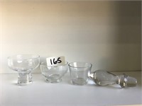 Set Of Glass Rock Glasses or Ash Dishes No Cracks