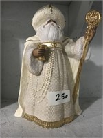 Ceramic Figurine Of Sultan White and Gold Holding