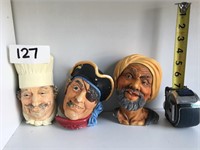 Set Of Ceramic TOBY Pirates and Chef Heads No