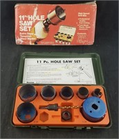 11 Piece Hole Saw Set Vintage