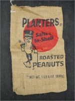 Vintage Planters Peanuts Burlap Sack Bag