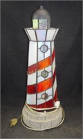 Light House Stained Glass Style Lamp Nautical
