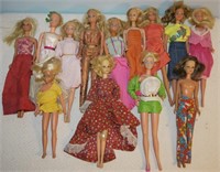 13 Assorted Barbies-1966 Body Molds (some losses